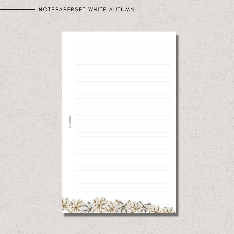 Notepaper Set White Autumn