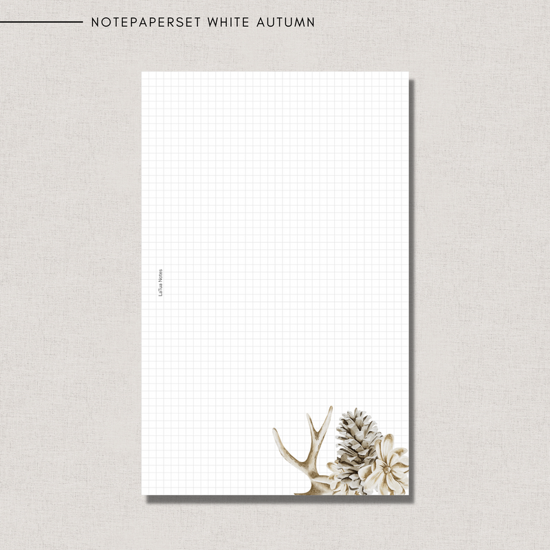 Notepaper Set White Autumn