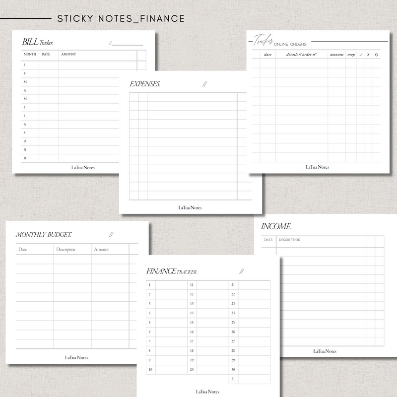 Sticky Notes - FINANCE