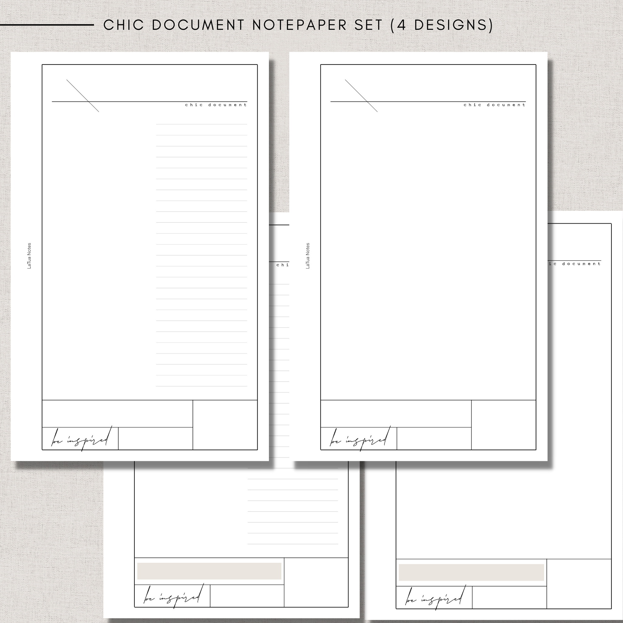 Chic document notepaper set – LaTua Notes