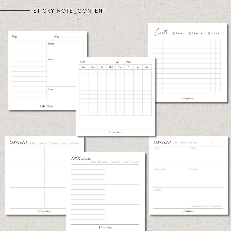 Sticky Notes - CONTENT