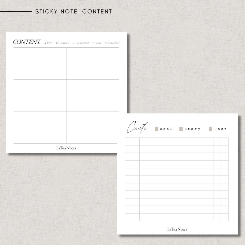 Sticky Notes - CONTENT