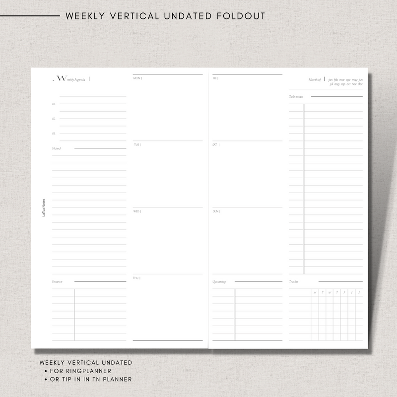 Weekly vertical undated |Foldout