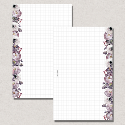 Winter floral notepaper set