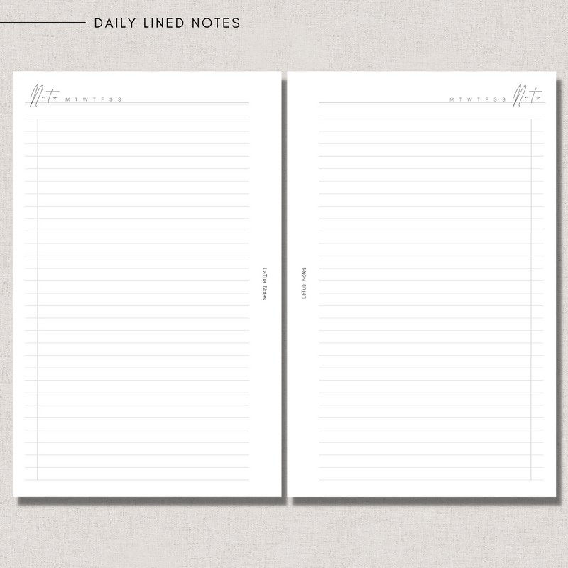 Daily lined notes