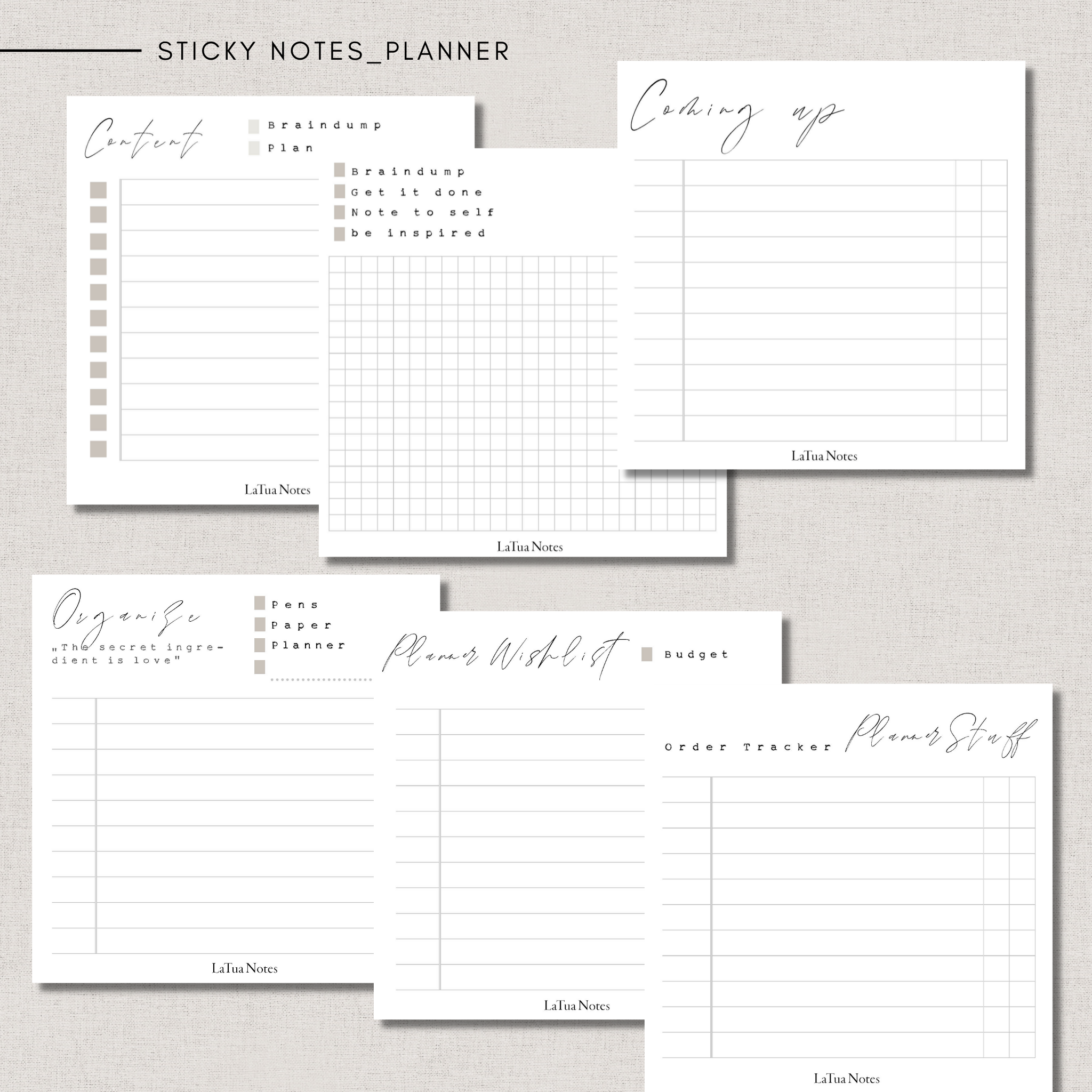 Sticky Notes - PLANNER – LaTua Notes