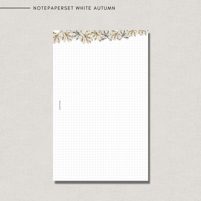 Notepaper Set White Autumn