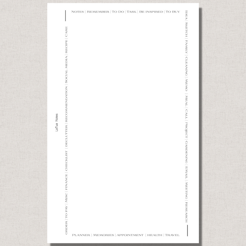 Note Frame Long Type of Note - Frame – LaTua Notes