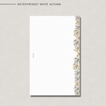 Notepaper Set White Autumn