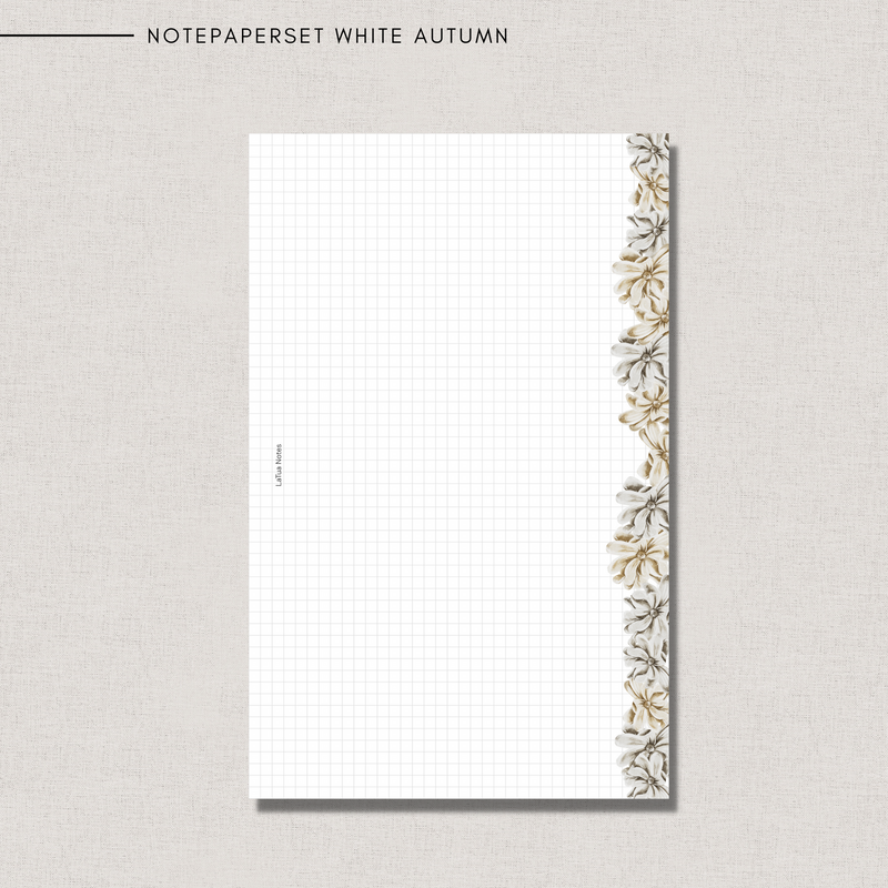 Notepaper Set White Autumn